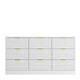Gilly Wide Dresser | 9 Drawers | Wavy Front Panels | White Wood