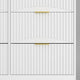 Gilly Wide Dresser | 9 Drawers | Wavy Front Panels | White Wood