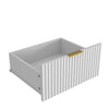 Gilly Wide Dresser | 9 Drawers | Wavy Front Panels | White Wood