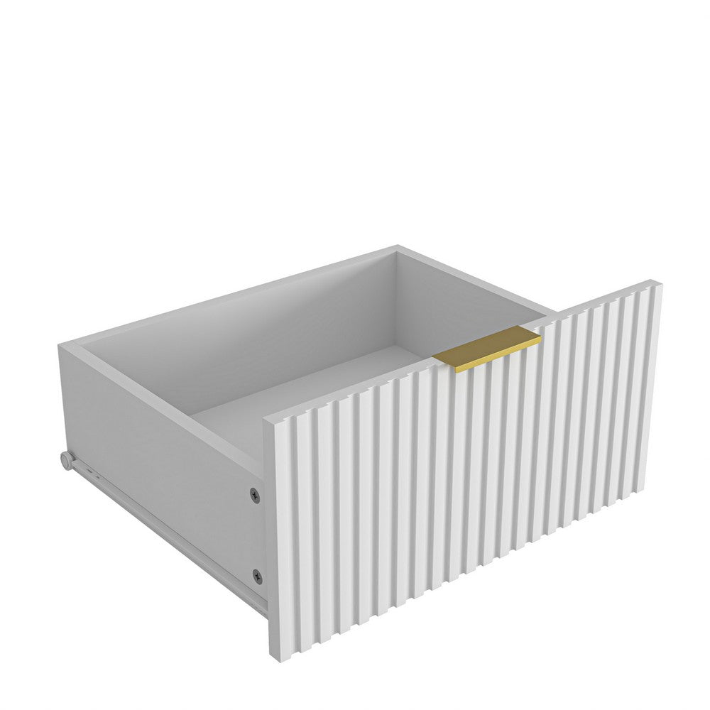 Gilly Wide Dresser | 9 Drawers | Wavy Front Panels | White Wood