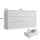 Gilly Wide Dresser | 9 Drawers | Wavy Front Panels | White Wood