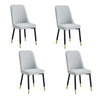 Manie Dining Chairs | Black Metal | Set of 4 | Light Gray Faux Leather