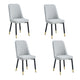 Manie Dining Chairs | Black Metal | Set of 4 | Light Gray Faux Leather