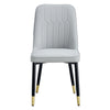 Manie Dining Chairs | Black Metal | Set of 4 | Light Gray Faux Leather