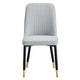 Manie Dining Chairs | Black Metal | Set of 4 | Light Gray Faux Leather