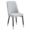 Manie Dining Chairs | Black Metal | Set of 4 | Light Gray Faux Leather