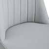 Manie Dining Chairs | Black Metal | Set of 4 | Light Gray Faux Leather