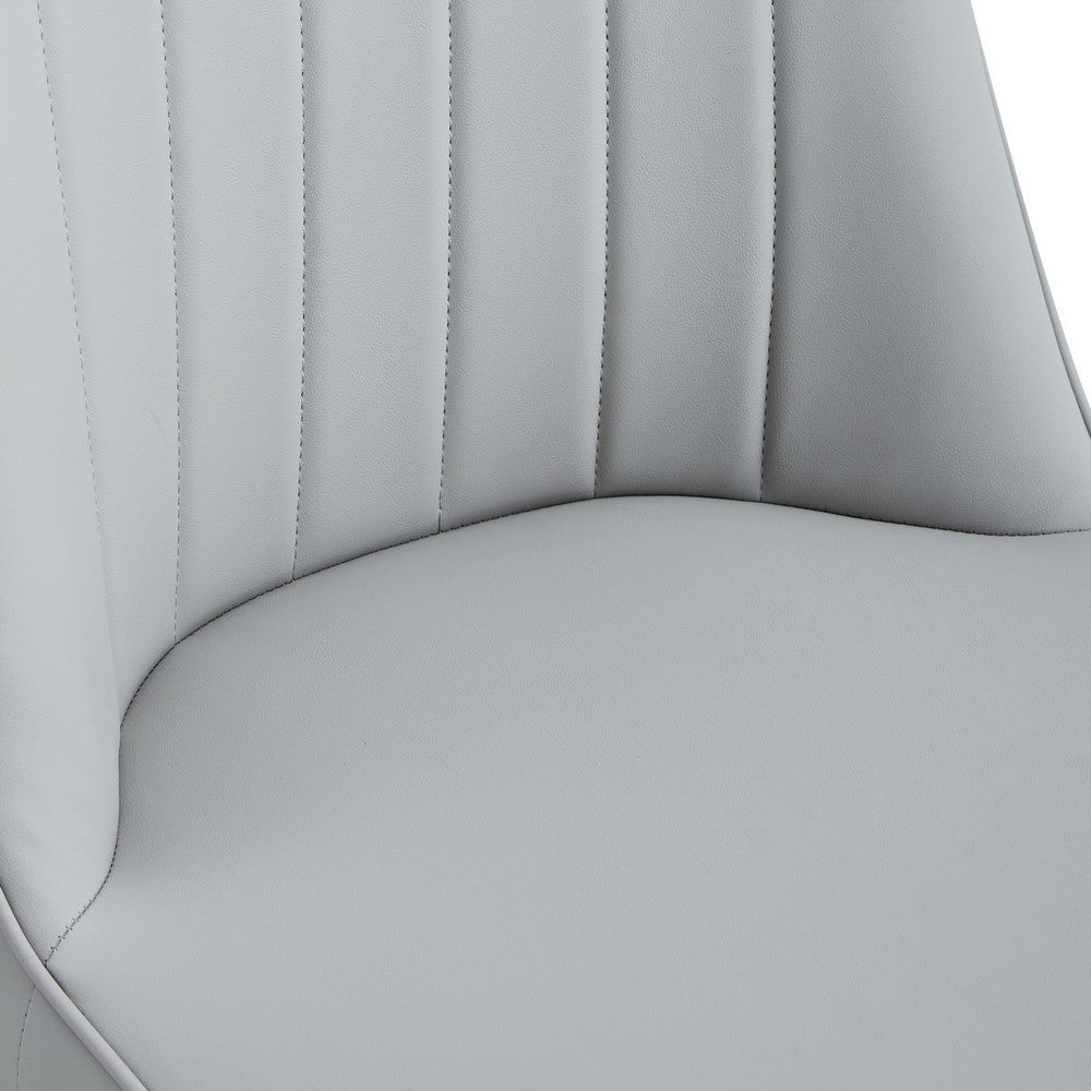Manie Dining Chairs | Black Metal | Set of 4 | Light Gray Faux Leather