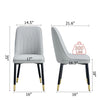 Manie Dining Chairs | Black Metal | Set of 4 | Light Gray Faux Leather