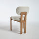 Zelda Dining Chairs | Set of 2 | Brown Rubberwood Frame | Beige Fabric