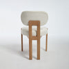 Zelda Dining Chairs | Set of 2 | Brown Rubberwood Frame | Beige Fabric