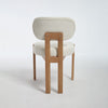 Zelda Dining Chairs | Set of 2 | Brown Rubberwood Frame | Beige Fabric