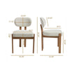 Zelda Dining Chairs | Set of 2 | Brown Rubberwood Frame | Beige Fabric