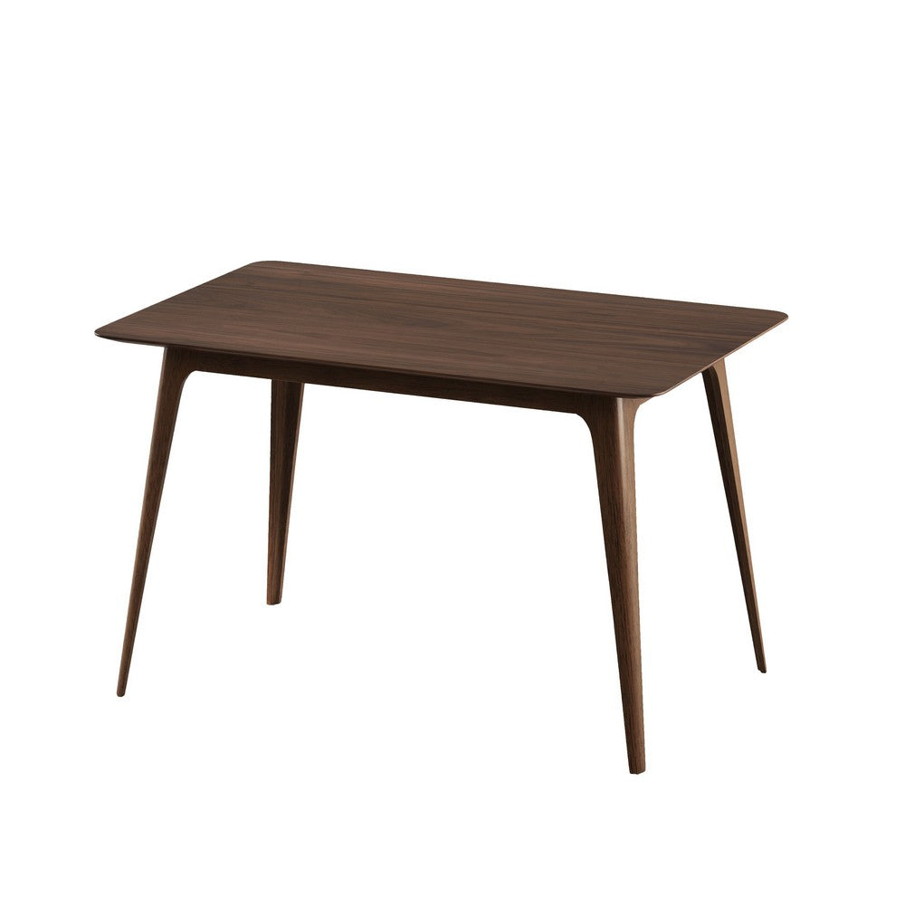 Tyler Modern Dining Table | Slayed Solid Wood Legs | Walnut Brown 47"