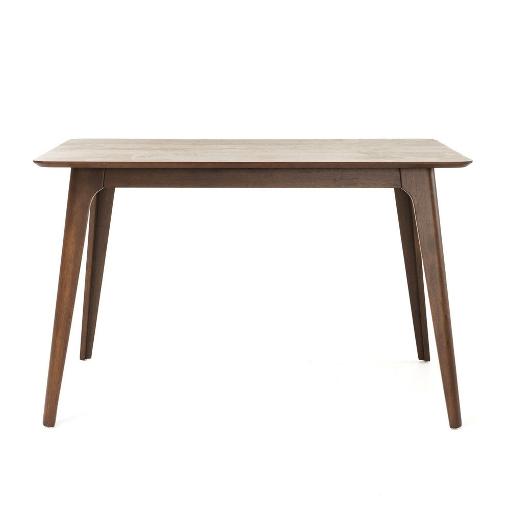 Tyler Modern Dining Table | Slayed Solid Wood Legs | Walnut Brown 47"