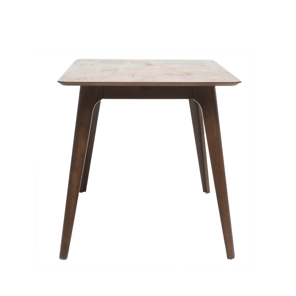 Tyler Modern Dining Table | Slayed Solid Wood Legs | Walnut Brown 47"