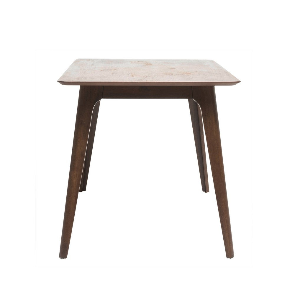 Tyler Modern Dining Table | Slayed Solid Wood Legs | Walnut Brown 47"