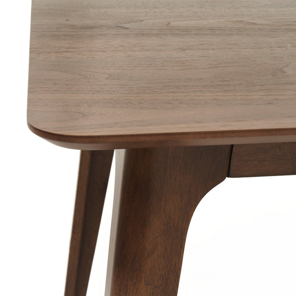 Tyler Modern Dining Table | Slayed Solid Wood Legs | Walnut Brown 47"