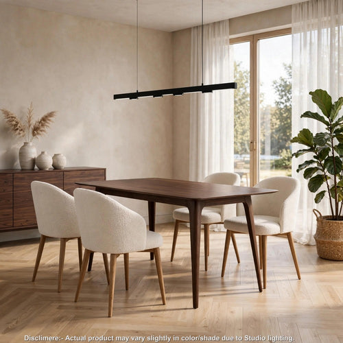 Tyler Modern Dining Table | Slayed Solid Wood Legs | Walnut Brown 47"