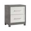 Jerry Nightstand with 2 Dovetail Storage Drawers | Ivory-Gray Wood