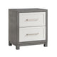 Jerry Nightstand with 2 Dovetail Storage Drawers | Ivory-Gray Wood