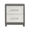 Jerry Nightstand with 2 Dovetail Storage Drawers | Ivory-Gray Wood