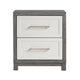 Jerry Nightstand with 2 Dovetail Storage Drawers | Ivory-Gray Wood