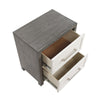 Jerry Nightstand with 2 Dovetail Storage Drawers | Ivory-Gray Wood