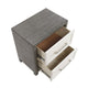 Jerry Nightstand with 2 Dovetail Storage Drawers | Ivory-Gray Wood