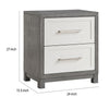 Jerry Nightstand with 2 Dovetail Storage Drawers | Ivory-Gray Wood