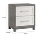 Jerry Nightstand with 2 Dovetail Storage Drawers | Ivory-Gray Wood