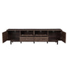 TV Media Cabinet | 4 Doors | 2 Drawers | Rattan Accents | Dark Brown 77"