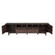 TV Media Cabinet | 4 Doors | 2 Drawers | Rattan Accents | Dark Brown 77"