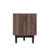 TV Media Cabinet | 4 Doors | 2 Drawers | Rattan Accents | Dark Brown 77"