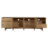 TV Media Cabinet | 2 Rattan Doors | 3 Drawers | 1 Shelf | Natural Brown 77"