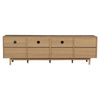 TV Media Cabinet | 2 Rattan Doors | 3 Drawers | 1 Shelf | Natural Brown 77"