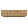 TV Media Cabinet | 2 Rattan Doors | 3 Drawers | 1 Shelf | Natural Brown 77"