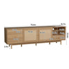 TV Media Cabinet | 2 Rattan Doors | 3 Drawers | 1 Shelf | Natural Brown 77"