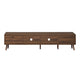TV Media Cabinet | Glass Sliding Doors | 2 Drawers | Natural Brown | 77"