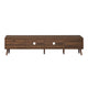 TV Media Cabinet | Glass Sliding Doors | 2 Drawers | Natural Brown | 77"