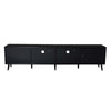 Yumi TV Media Cabinet | 2 Rattan Doors w Drawers | 2 Shelves | Black 79"