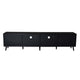Yumi TV Media Cabinet | 2 Rattan Doors w Drawers | 2 Shelves | Black 79"