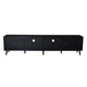 Yumi TV Media Cabinet | 2 Rattan Doors w Drawers | 2 Shelves | Black 79"