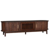 TV Media Cabinet | Fluted Sliding Doors | Drop Down Door | Dark Brown 67"