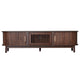TV Media Cabinet | Fluted Sliding Doors | Drop Down Door | Dark Brown 67"