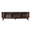 TV Media Cabinet | Fluted Sliding Doors | Drop Down Door | Dark Brown 67"