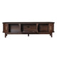 TV Media Cabinet | Fluted Sliding Doors | Drop Down Door | Dark Brown 67"