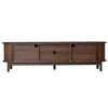 TV Media Cabinet | Fluted Sliding Doors | Drop Down Door | Dark Brown 67"