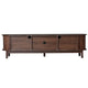 TV Media Cabinet | Fluted Sliding Doors | Drop Down Door | Dark Brown 67"