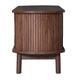 TV Media Cabinet | Fluted Sliding Doors | Drop Down Door | Dark Brown 67"